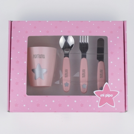 set-vasito-y-cubiertos-acero-personalizados-rosa