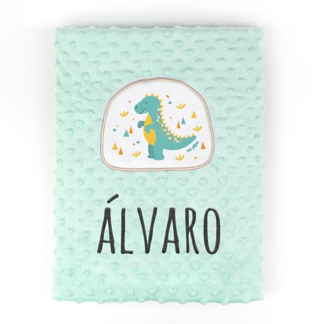 Manta personalizada clasica aplique dinosaurio